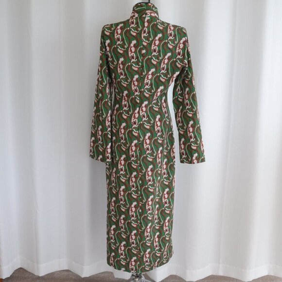 Zara Blogger Fave Paisly Print Green Brown Midi Dress Sz S - Picture 6 of 11